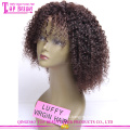 Cheap 100% Human Hair Afro Curly Virgin Indian hair Half Wigs